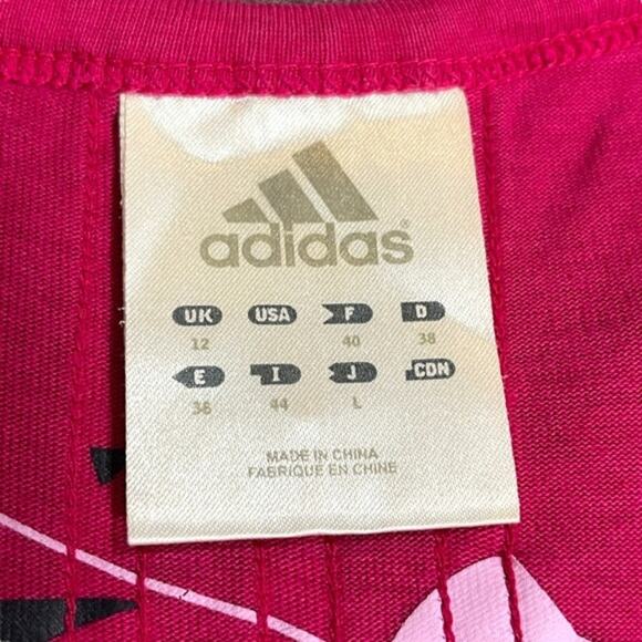 Adidas Cap Sleeve Wide Neck Tie Top Pink Large - Picture 6 of 8